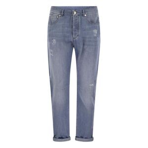 BRUNELLO CUCINELLI Men's Distressed Relaxed Fit Jeans Men LIGHT DENIM Pants